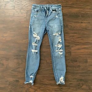 American eagle high waisted distressed jeans
